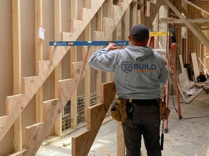 32 Build construction crew on site